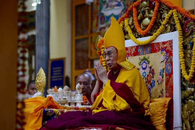 Dalai Lama at Tsuglakhang Temple in McLeod Ganj, India, on 3 November 2015.
