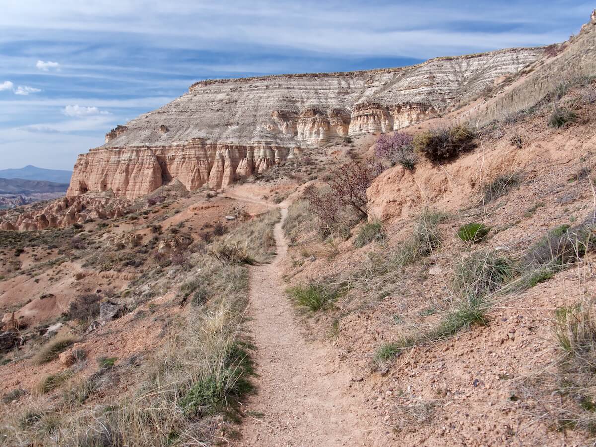 The path leading to the huge rocks, of the Red Valley, Cappadocia